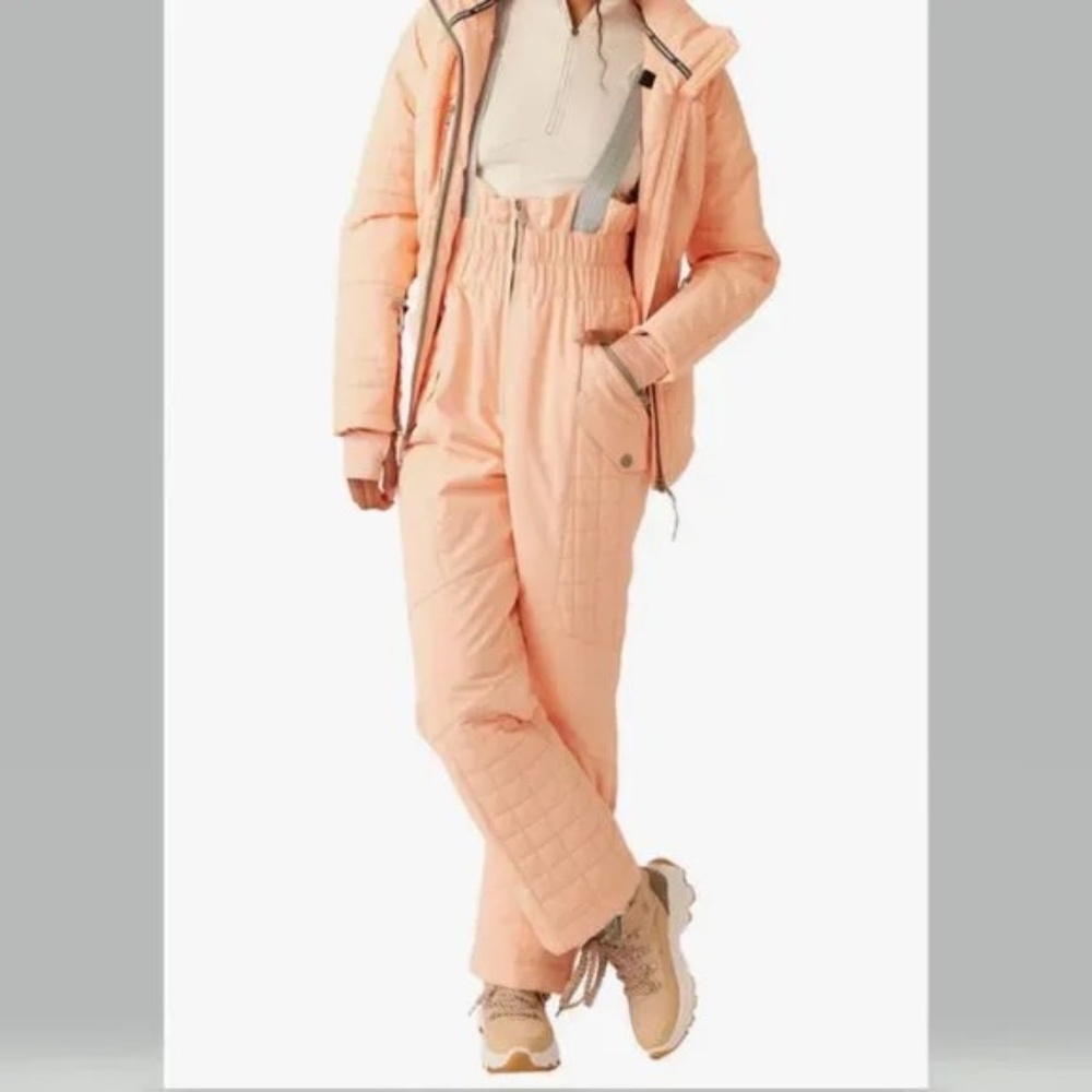 Free People Movement  Small All Prepped Ski Bib & Jacket set Winter melon
